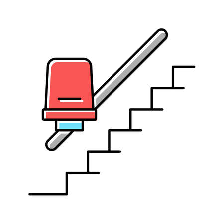 chair elevator color icon vector illustrationのイラスト素材