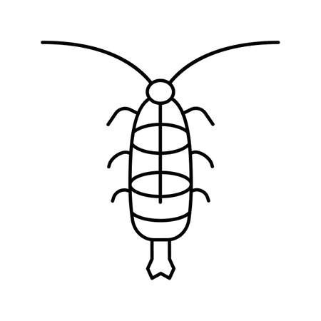 zooplankton ocean line icon vector illustrationのイラスト素材
