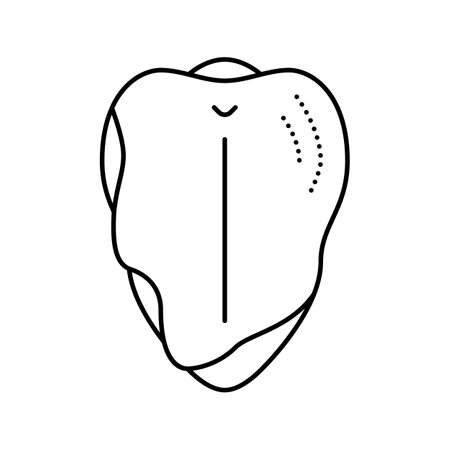 breast with ribs line icon vector illustrationのイラスト素材