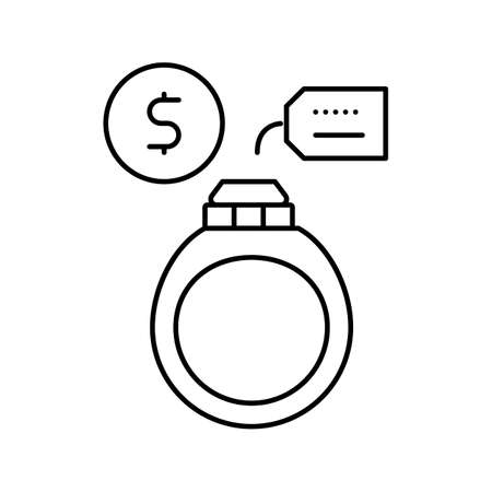ring rental line icon vector illustration signのイラスト素材