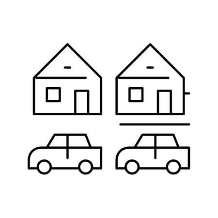 houses motel line icon vector illustrationのイラスト素材