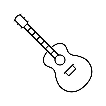 guitar musical instrument line icon vector illustrationのイラスト素材