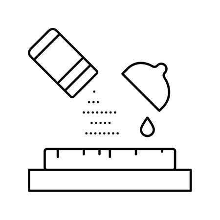 spice and lemon juice on meal line icon vector illustrationのイラスト素材