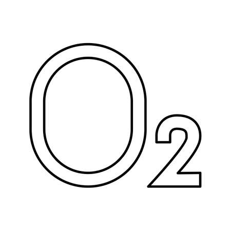 o2 oxygen line icon vector illustrationのイラスト素材