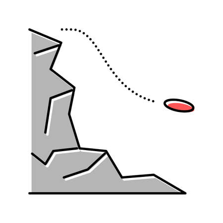 jump from mountain color icon vector illustrationのイラスト素材