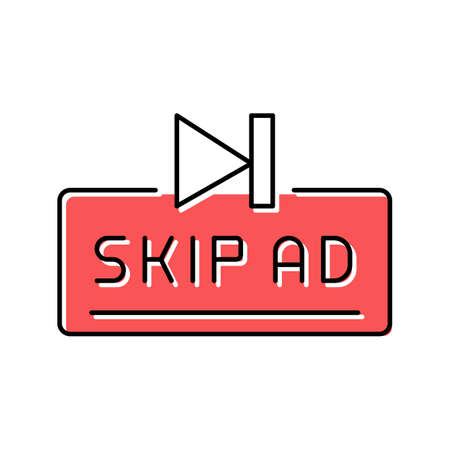 skip ad button color icon vector illustrationのイラスト素材