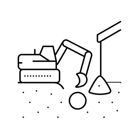 excavation pipe from ground line icon vector illustrationのイラスト素材