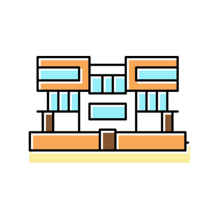 villa house color icon vector illustrationのイラスト素材