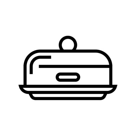 butter dish line icon vector. butter dish sign. isolated contour symbol black illustrationのイラスト素材