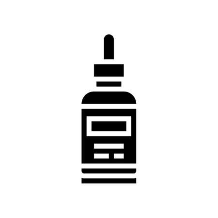 face oil bottle glyph icon vector. face oil bottle sign. isolated contour symbol black illustrationのイラスト素材