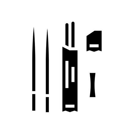 chopsticks utensil for eating asian food glyph icon vector. chopsticks utensil for eating asian food sign. isolated contour symbol black illustrationのイラスト素材