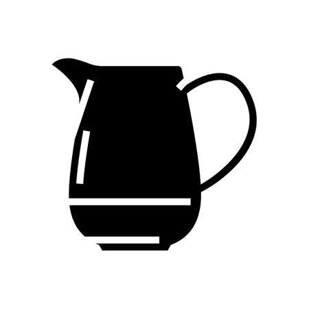 cream jug glyph icon vector. cream jug sign. isolated contour symbol black illustrationのイラスト素材