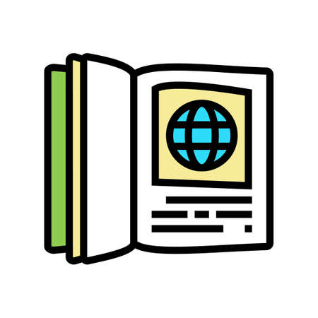 textbook literature color icon vector. textbook literature sign. isolated symbol illustrationのイラスト素材