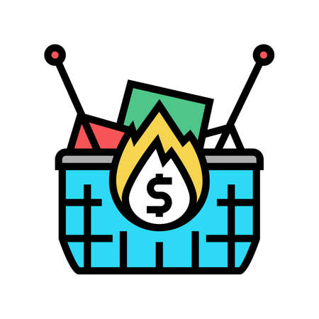 food asset inflation color icon vector. food asset inflation sign. isolated symbol illustrationのイラスト素材