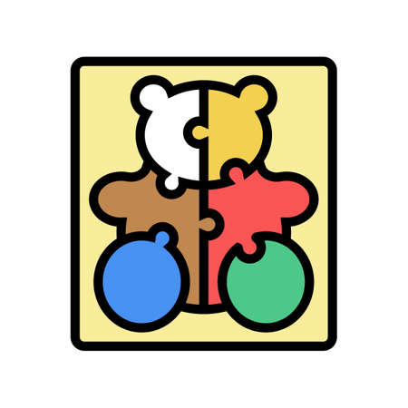 puzzles toddler color icon vector. puzzles toddler sign. isolated symbol illustrationのイラスト素材