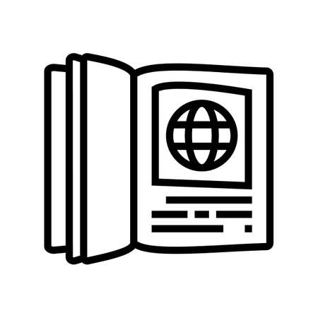textbook literature line icon vector. textbook literature sign. isolated contour symbol black illustrationのイラスト素材
