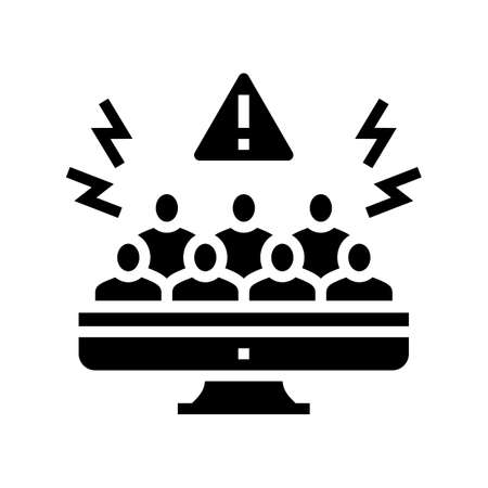 social boycott glyph icon vector. social boycott sign. isolated contour symbol black illustrationのイラスト素材