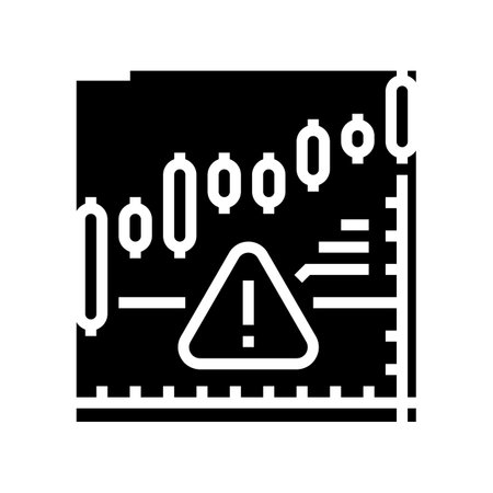 stagflation online market glyph icon vector. stagflation online market sign. isolated contour symbol black illustrationのイラスト素材