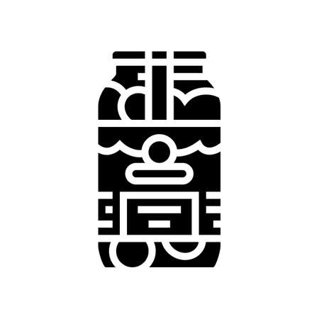 can tomato glyph icon vector. can tomato sign. isolated contour symbol black illustrationのイラスト素材