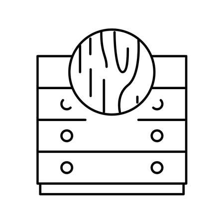 wood furniture line icon vector illustrationのイラスト素材