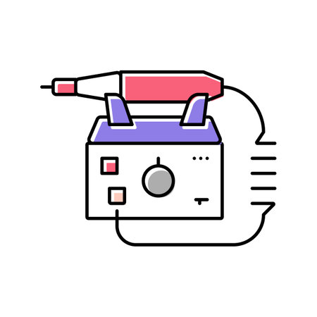electric nail drill color icon vector illustrationのイラスト素材