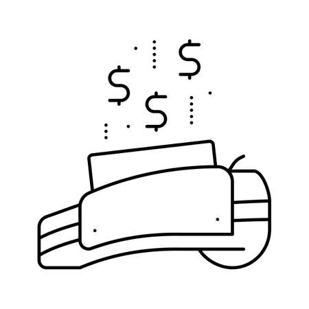 electronic money transfer pos terminal line icon vector illustrationのイラスト素材