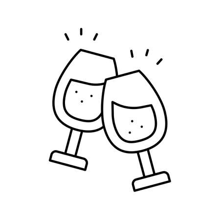 wine leisure line icon vector illustrationのイラスト素材