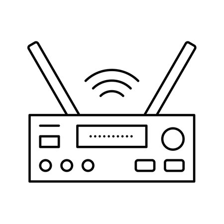 receiver electronic technology line icon vector illustrationのイラスト素材
