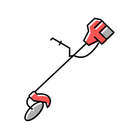 handle lawn mower color icon vector illustration