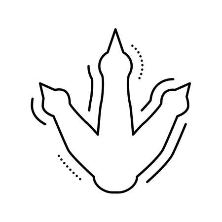 dinosaur footprint line icon vector illustrationのイラスト素材