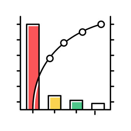 pareto chart color icon vector illustrationのイラスト素材