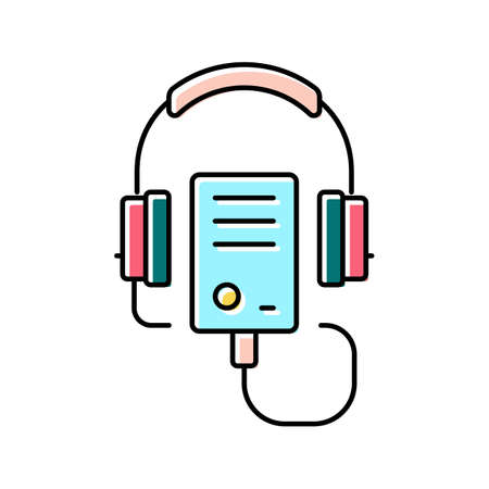 audio guid player color icon vector illustrationのイラスト素材