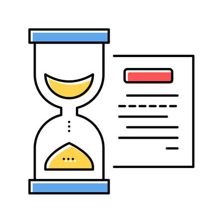 performing tasks time color icon vector illustrationのイラスト素材