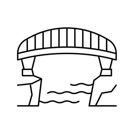 bridge concrete line icon vector illustrationのイラスト素材