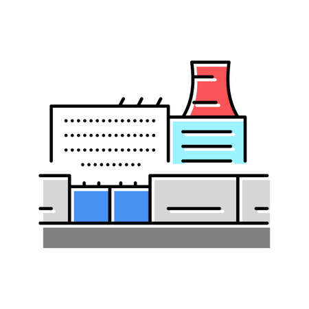 factory plant industry building color icon vector illustrationのイラスト素材