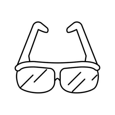 3d glasses line icon vector illustrationのイラスト素材