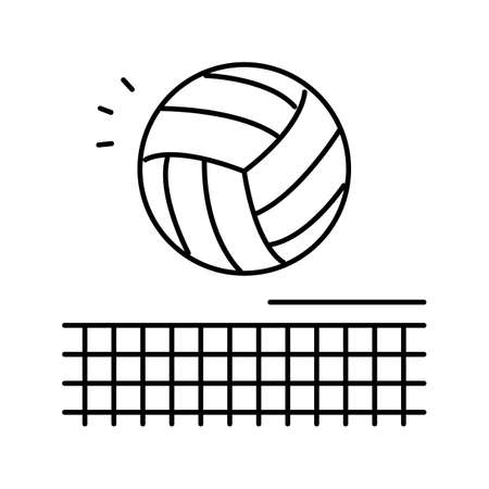 volleyball sport game line icon vector illustrationのイラスト素材