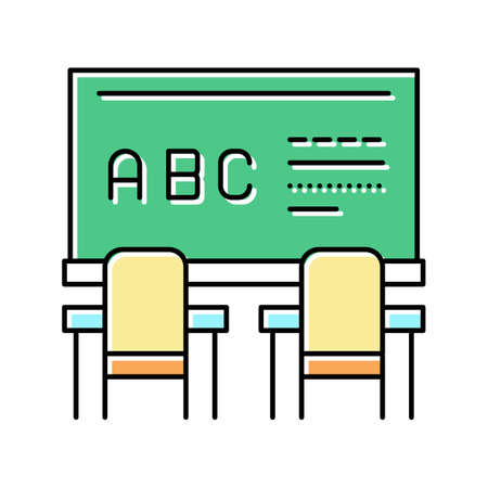 classroom blackboard color icon vector illustrationのイラスト素材