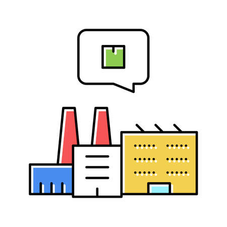 manufacturing factory color icon vector illustrationのイラスト素材