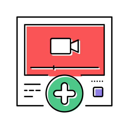 video content ugc color icon vector illustrationのイラスト素材