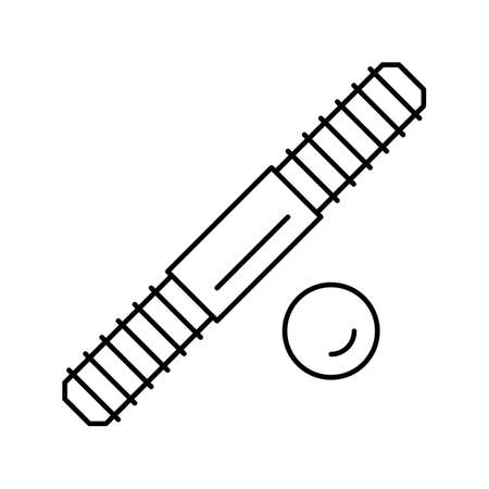 set stud bolt line icon vector illustrationのイラスト素材