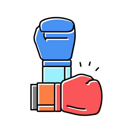 box fight sport color icon vector illustrationのイラスト素材