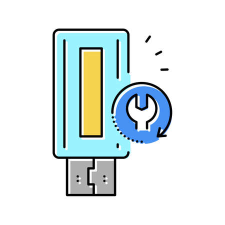 flash media data recovery color icon vector illustrationのイラスト素材