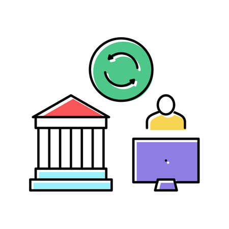 businessman working for pay loan color icon vector illustrationのイラスト素材