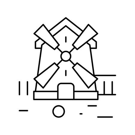 mill golf playground line icon vector illustrationのイラスト素材