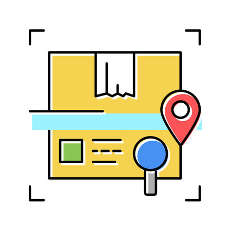 scanning and researching box color icon vector illustrationのイラスト素材