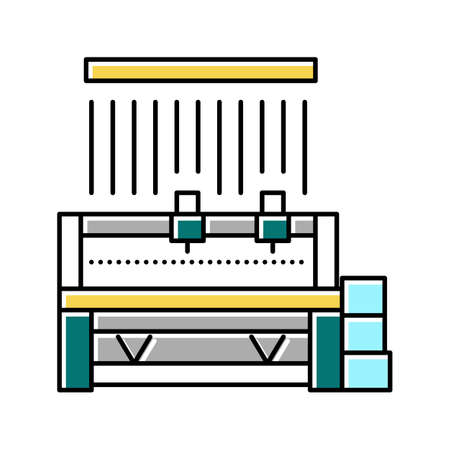 silk production machine color icon vector illustrationのイラスト素材
