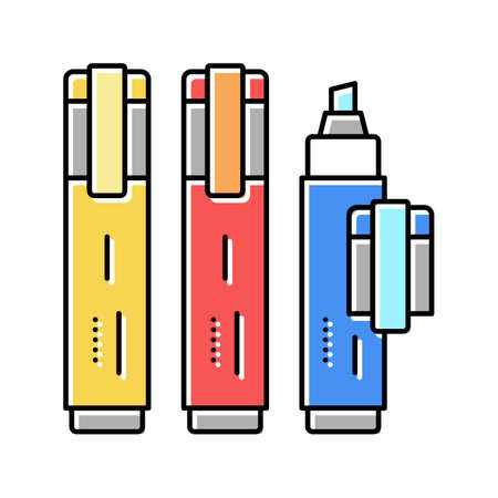 highlighters stationery color icon vector illustrationのイラスト素材