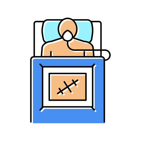 patient surgery color icon vector illustrationのイラスト素材