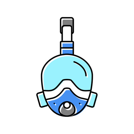 diving mask color icon vector illustration signのイラスト素材